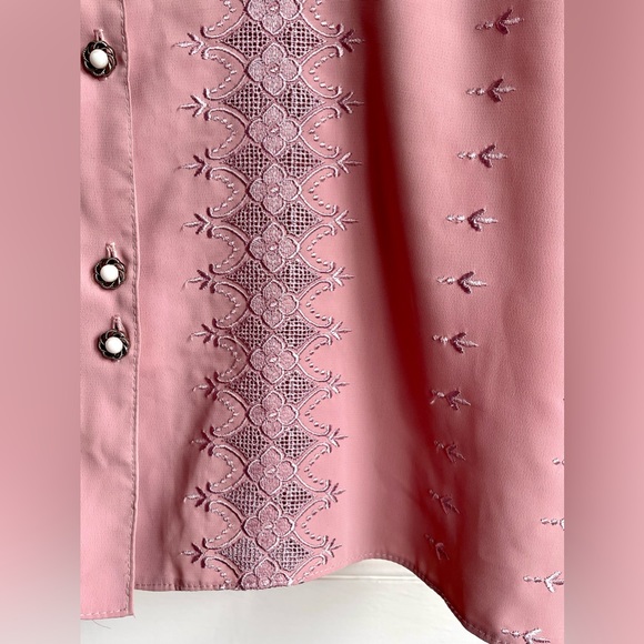 C&A Vintage Blouse UK 18 Pink/Cottagecore/Royalcore/Ethereal/Fairycore/Angelcore - Picture 6 of 11
